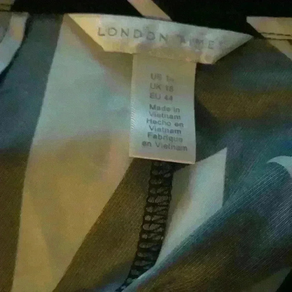 NWNT  London Times plus trendy Sexy party/cocktail faux wrap Geo print size 14 - Picture 7 of 7